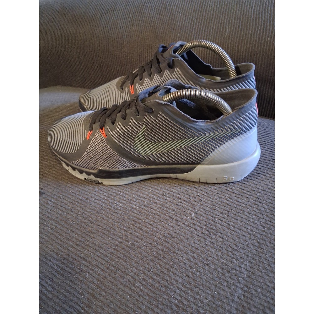 Nike Free 3.0 Running Shoes Mens 8 Mesh Fabric Black Gray Red Trainer Training